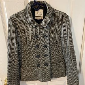 Black Herringbone Wool Jacket